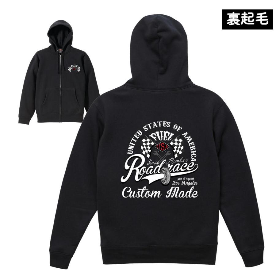 パーカー メンズ ジップアップパーカー 裏起毛 バイカー レトロ 