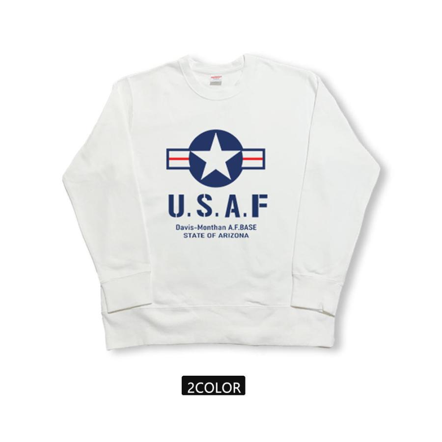 トレーナー メンズ スウェット 裏パイル　裏起毛　ミリタリー　U.Sエアフォース　 長袖 クルーネック ミリタリー ストリート トップス usaf | 