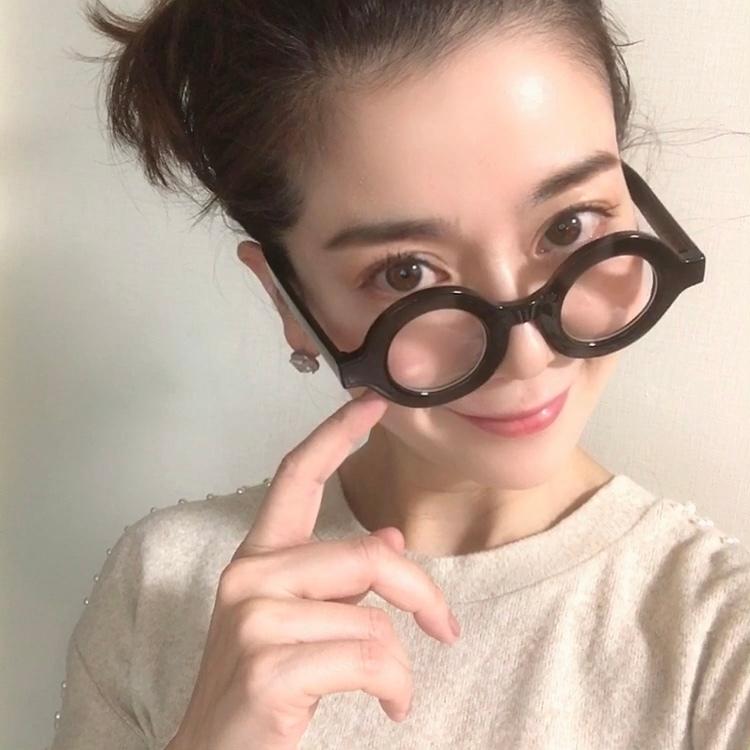 富士山眼鏡）アセテート 極太フレーム 丸メガネ クラシック お洒落