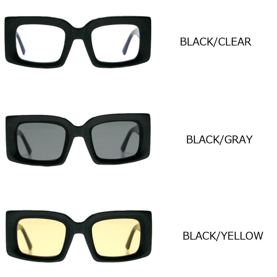 富士山眼鏡　Black Yellow 富士山眼鏡）ヴォーグ VOGUE 極太テンプル 太セル 黒縁 イエロー