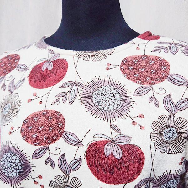 値下げ 北欧調花柄の起毛チュニック / レディース 春 秋 冬 梅春 花柄