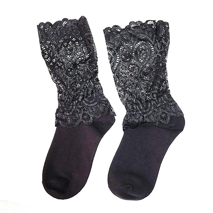 ☆ホワイト入荷☆レース使いのモノトーンソックス / レディース 春 夏 秋 冬 オールシーズン フェミニン ガーリー 黒 白 モノトーン 綿 コットン |  | 05