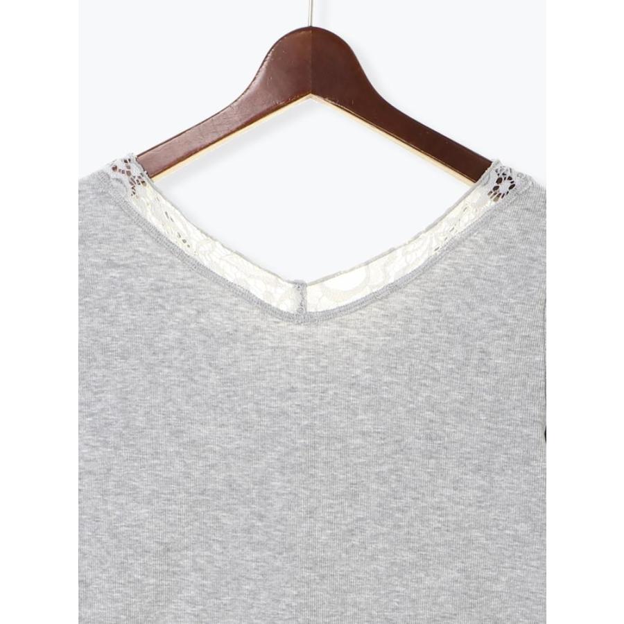 値下げ　テレコメロー＆レースインナートップス / レディース 春 秋 冬 スリーシーズン プルオーバー カットソー Tシャツ 八分袖 | Te chichi TERRASSE | 05