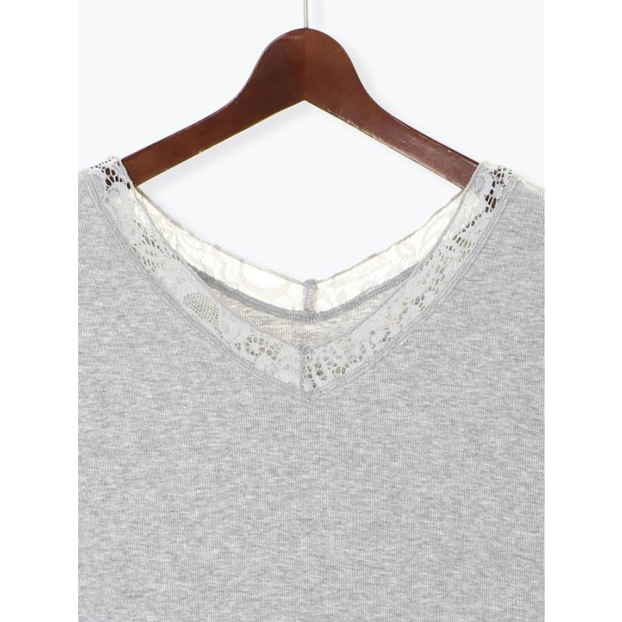 値下げ　テレコメロー＆レースインナートップス / レディース 春 秋 冬 スリーシーズン プルオーバー カットソー Tシャツ 八分袖 | Te chichi TERRASSE | 04