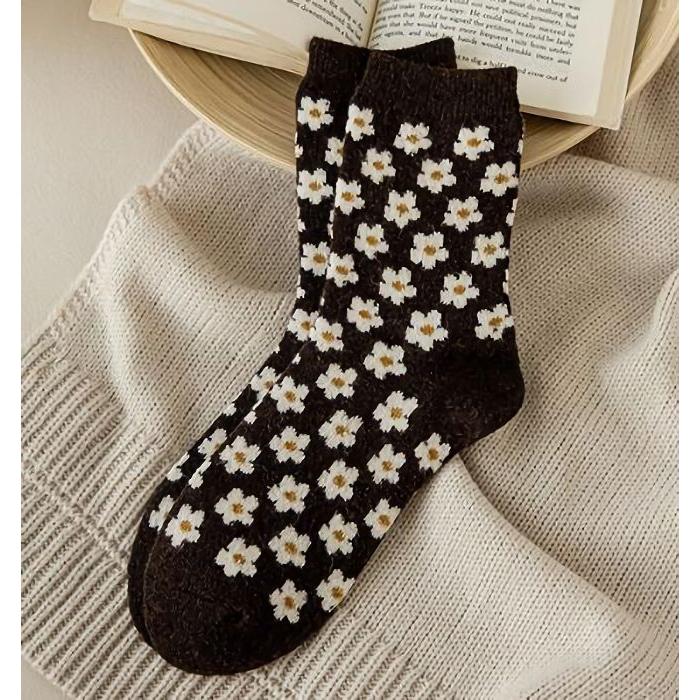 ウール混クルーソックス（トラッド調ブラウン系）/ レディース 秋 冬 靴下 毛混 暖かい チェック アーガイル フェアアイル 伝統柄 |  | 07