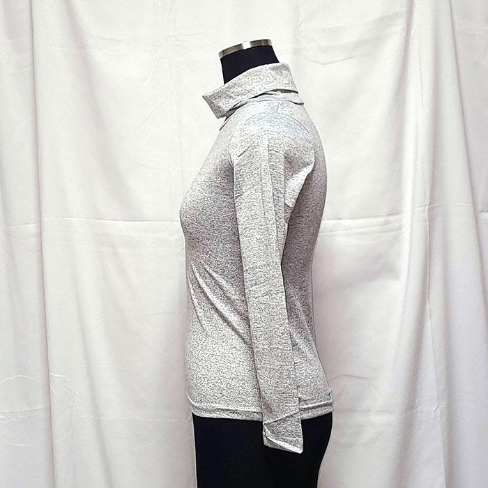 値下げ　ワケアリ　ショート丈のタートルネックカットソー / レディース 春 秋 冬 トップス Tシャツ インナー ハイネック 8分袖 |  | 02