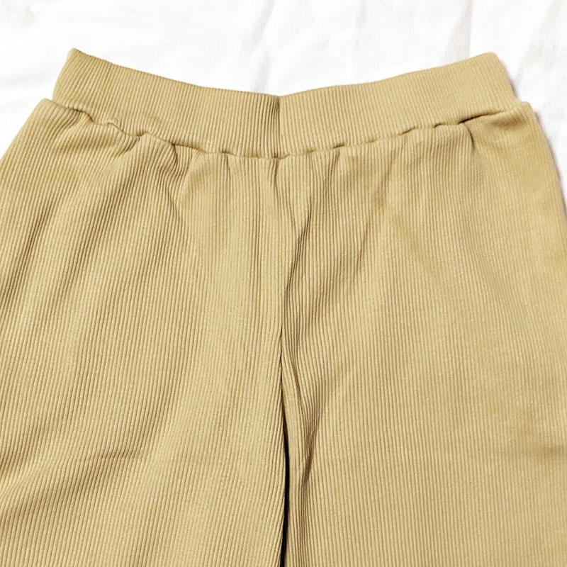 再値下げ　裾メロウのリブワイドパンツ / レディース 春 秋 冬 ロングパンツ フレアパンツ コットン 綿 ナチュラル ゆったり |  | 04