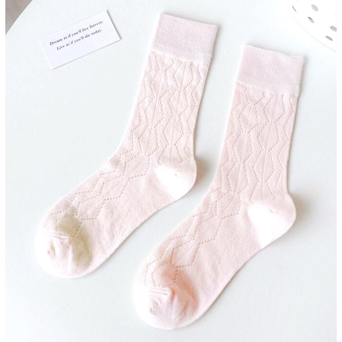 シャーベットカラーのクルーソックス / レディース 春 夏 靴下 くつした 透かし編み 透かし柄 |  | 04