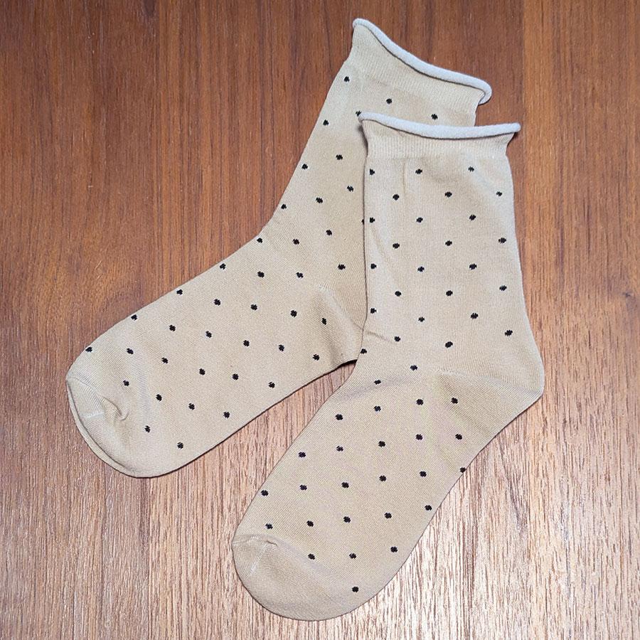 水玉柄のクルーソックス / レディース 春 夏 秋 冬 靴下 ナチュラル ドット |  | 09