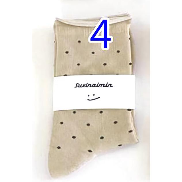 水玉柄のクルーソックス / レディース 春 夏 秋 冬 靴下 ナチュラル ドット |  | 04