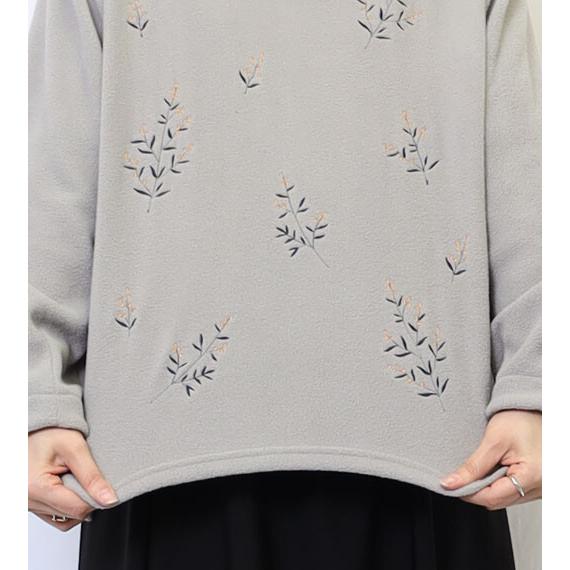 値下げ ボタニカル刺繍のフリースプルオーバー / レディース 秋 冬