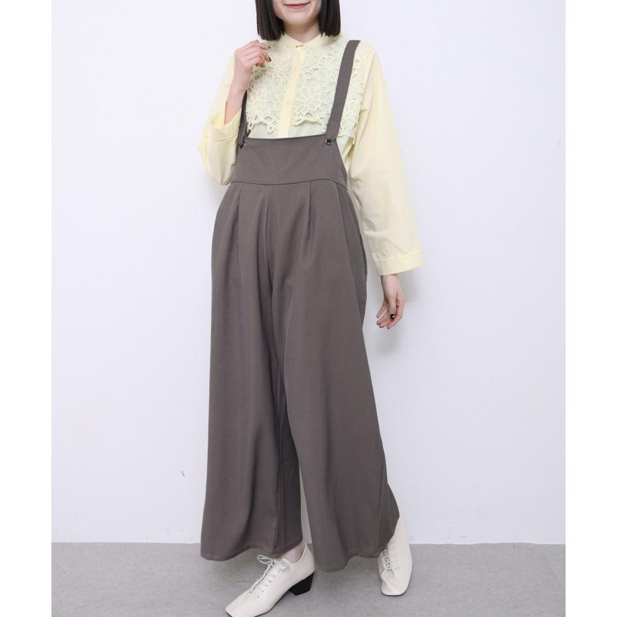 ワイドシルエットのサロペットパンツ / レディース 春 秋 冬 ロング ゆったり 大人 シック |  | 06