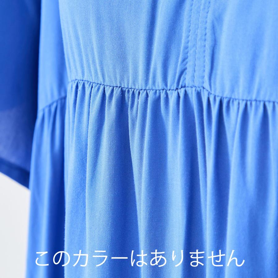とろみ素材のティアードワンピース / レディース 春 夏 真夏 冷感素材 ロング マキシ ひんやり ゆったり 五分袖 |  | 10