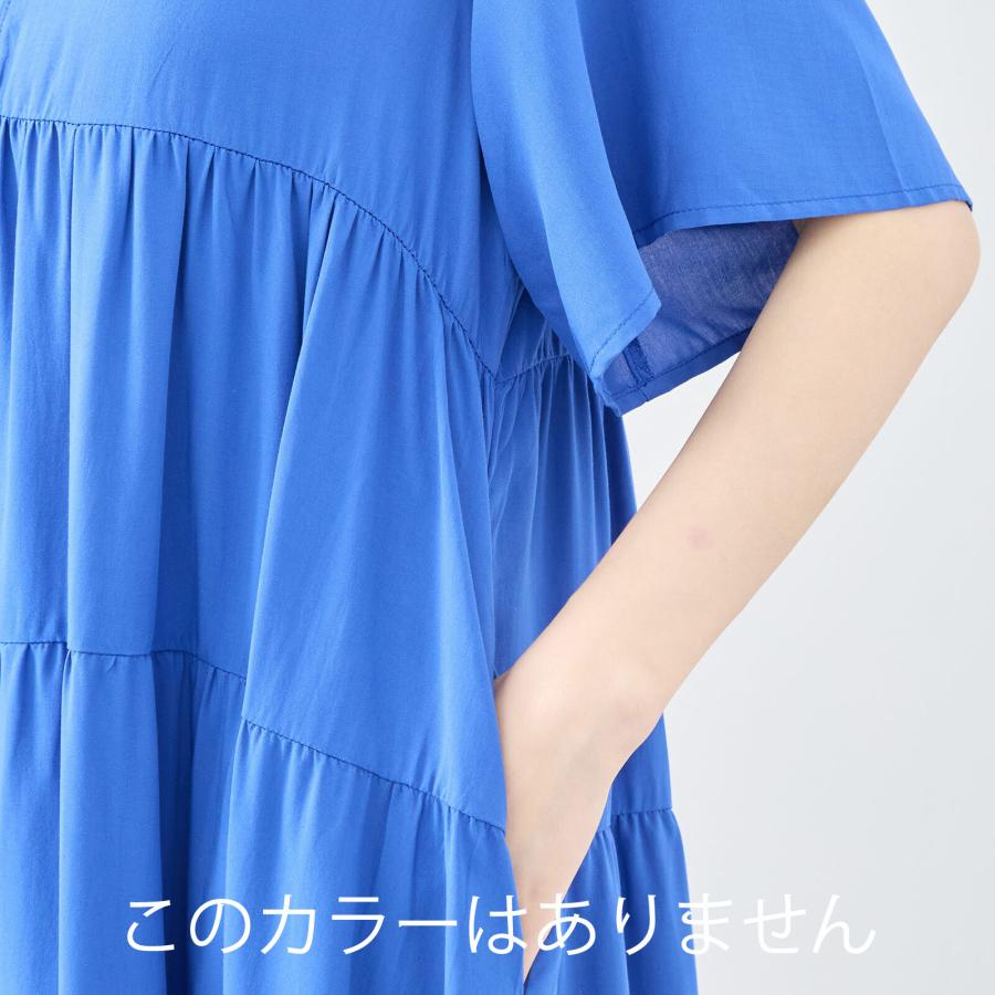 とろみ素材のティアードワンピース / レディース 春 夏 真夏 冷感素材 ロング マキシ ひんやり ゆったり 五分袖 |  | 11