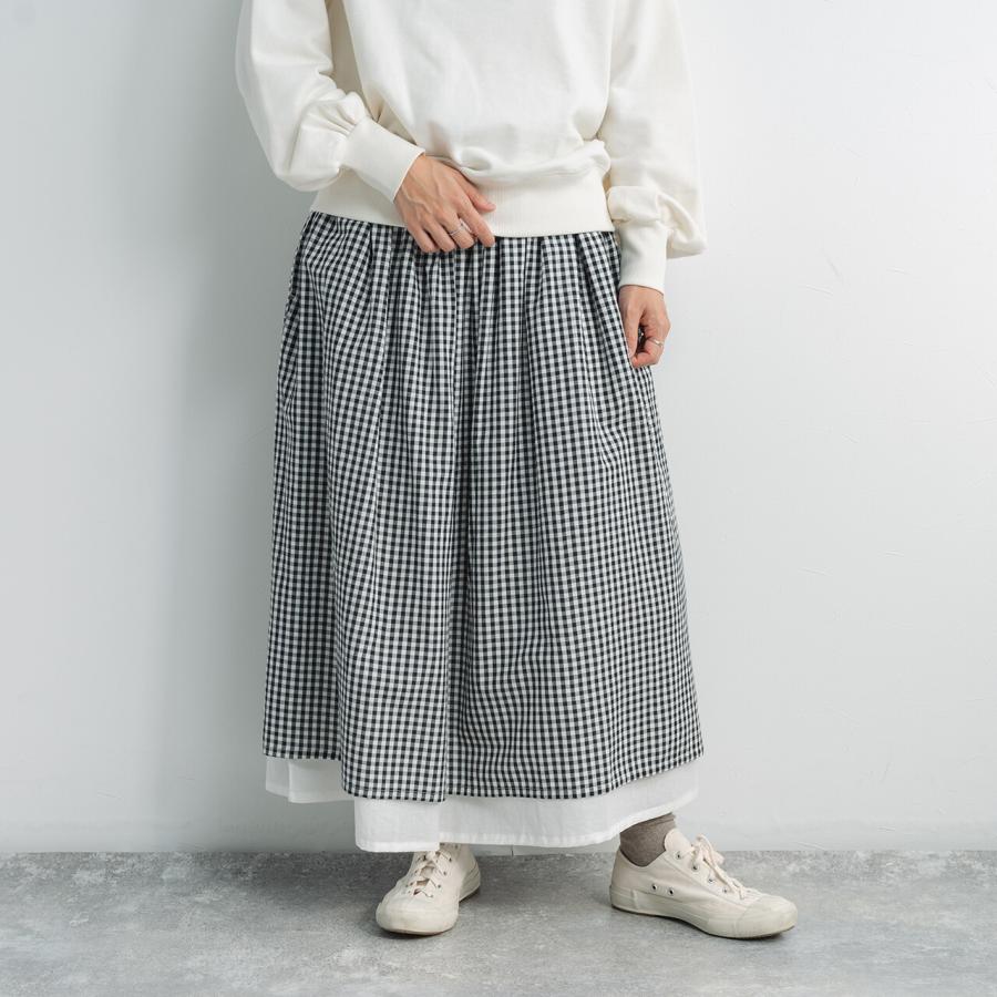 ギンガムチェックのギャザースカート / レディース 春 夏 ロング マキシ インド綿 コットン ナチュラル カントリー |  | 05