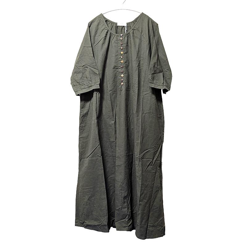 コットンリネンのナチュラルワンピース / レディース 秋 冬 ロング マキシ ゆったり 大きいサイズ 体型カバー 綿 麻 |  | 07