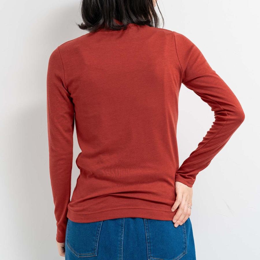 吸湿発熱加工　スムースハイネックインナー / レディース 秋 冬 カットソートップス 長袖 Tシャツ インナー 暖か モックネック |  | 07