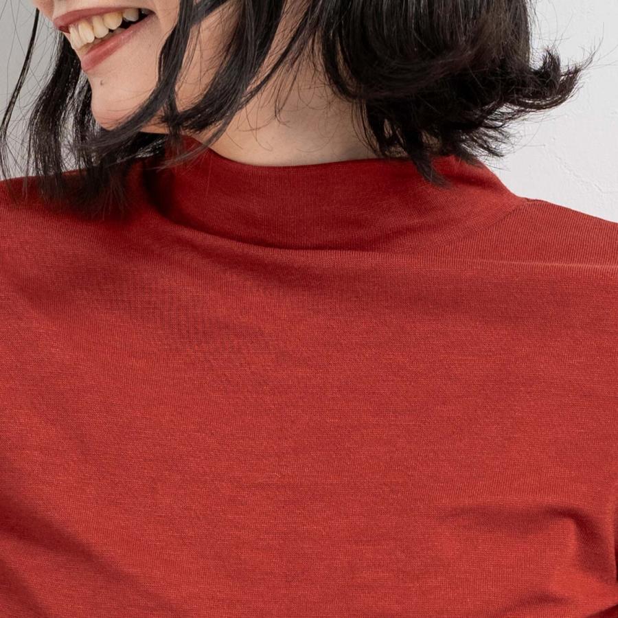 吸湿発熱加工　スムースハイネックインナー / レディース 秋 冬 カットソートップス 長袖 Tシャツ インナー 暖か モックネック |  | 09
