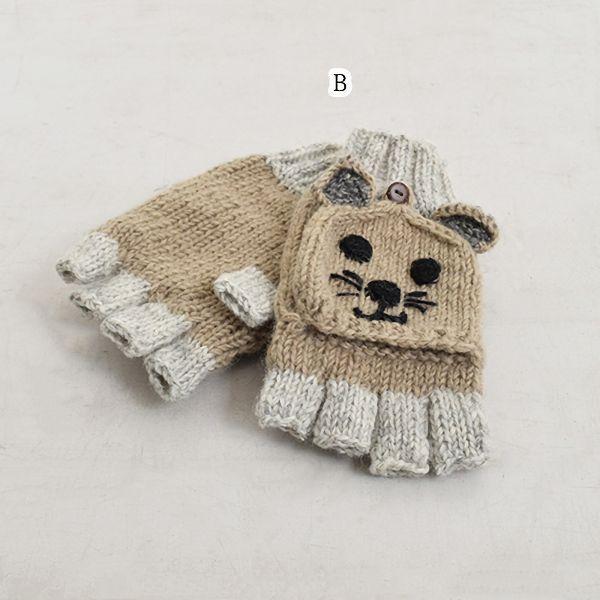 値下げ　ミトンにもなる動物さんの手袋 / 秋 冬 アニマル 可愛い プレゼント レディース ガールズ |  | 02