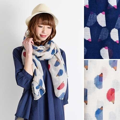 値下げ ハリネズミさんのストール[827] / スカーフ ショール 巻物 首