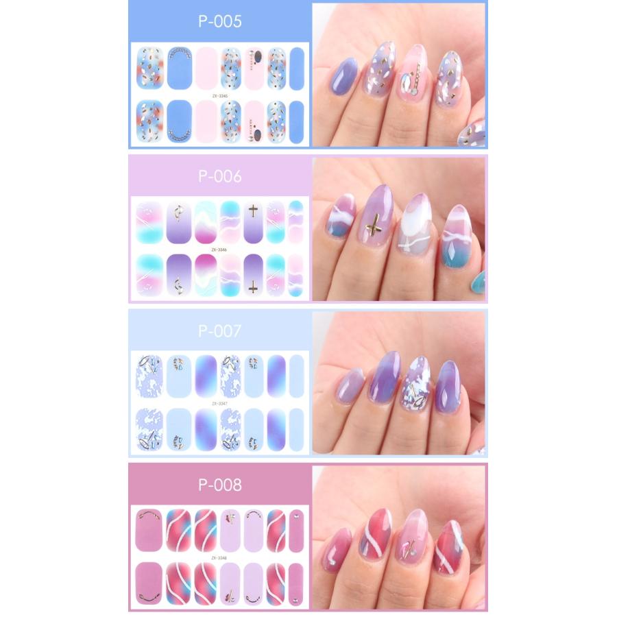 ネイルシール 貼るだけ リアルジェルネイルステッカー P 春ネイル 21秋冬新作 メール便 Q