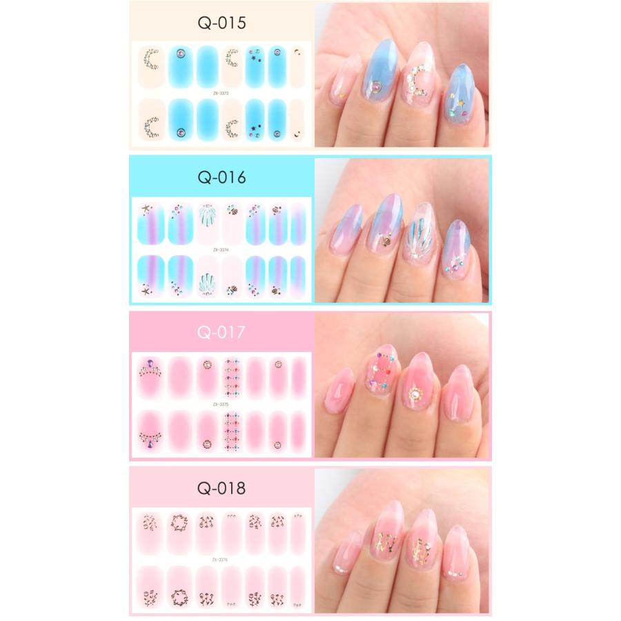 ネイルシール 貼るだけ リアルジェルネイルステッカー P 春ネイル 21秋冬新作 メール便 Q