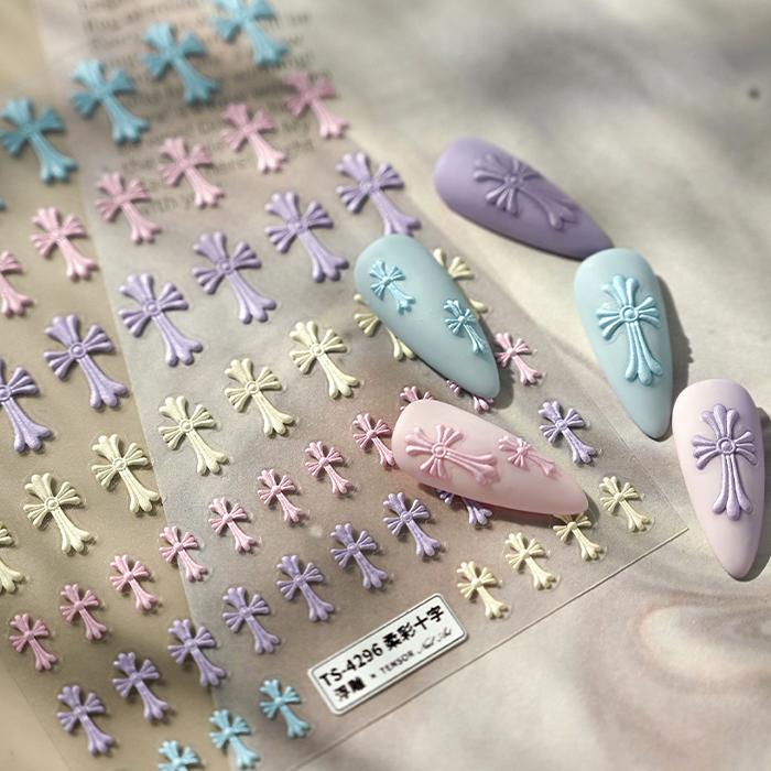 ネイルシール 3D 立体 クロス 十字架 シンプル 上品 ジェルネイル 貼る