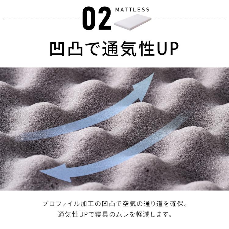 マットレス セミシングル ウレタン 高反発 UMT-SS ホワイト アイリスオーヤマ 新生活｜petkan｜06