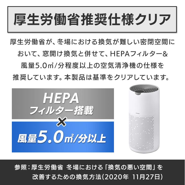 空気清浄機 空気洗浄 30畳 花粉対策 アイリスオーヤマ アイリスオーヤマ空気清浄機 花粉 フィルター ペット タバコ コンパクト 業務用 空気清浄器 AAP-S60B-W｜petkan｜02