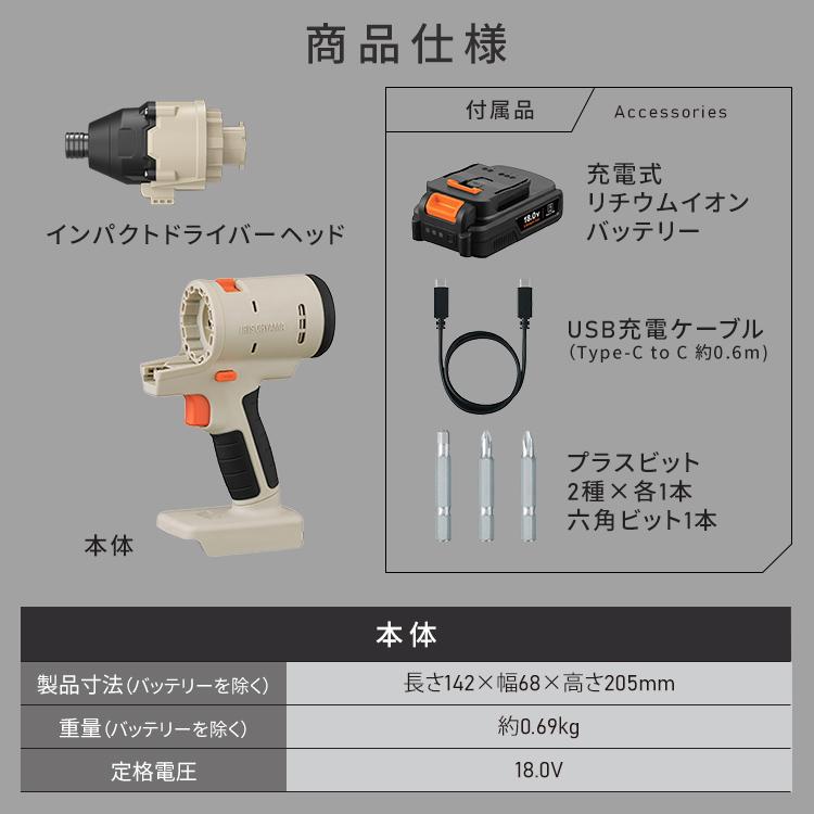 IRIS OHYAMA（アイリスオーヤマ） インパクトドライバー 18V マルチ