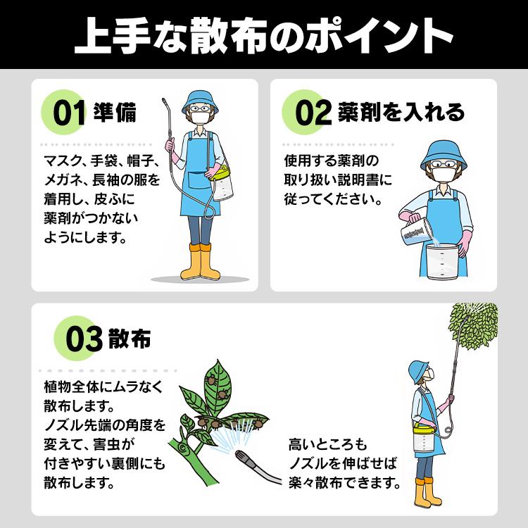 噴霧器 手動 小型 背負い式 3L ノズル 散水機 家庭用 農業用 スプリンクラー ホース 電池式 庭 園芸 ガーデニング 散水ホース アイリスオーヤマ IR-N3000 新生活｜petkan｜05