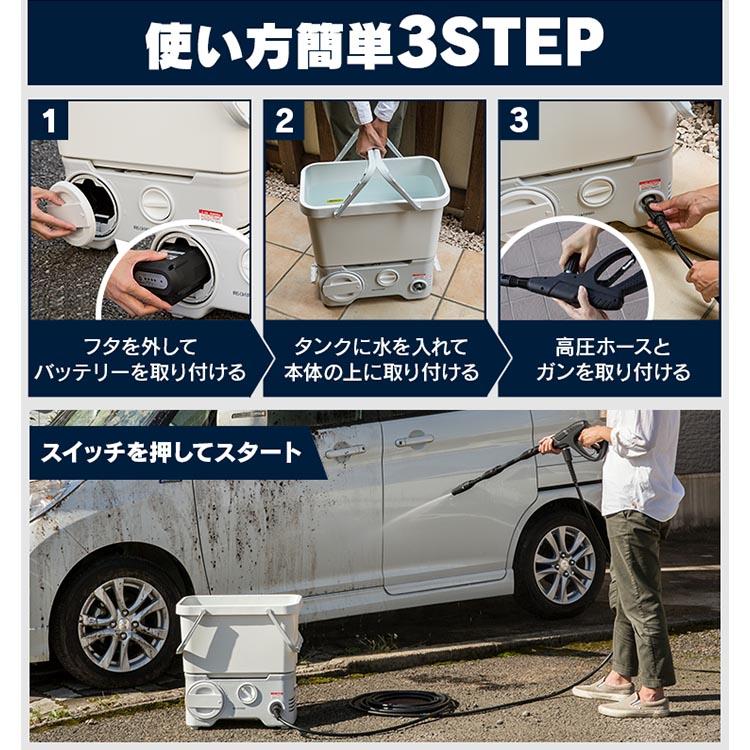 IRIS OHYAMA（アイリスオーヤマ） 高圧洗浄機 業務用 充電式 タンク式 