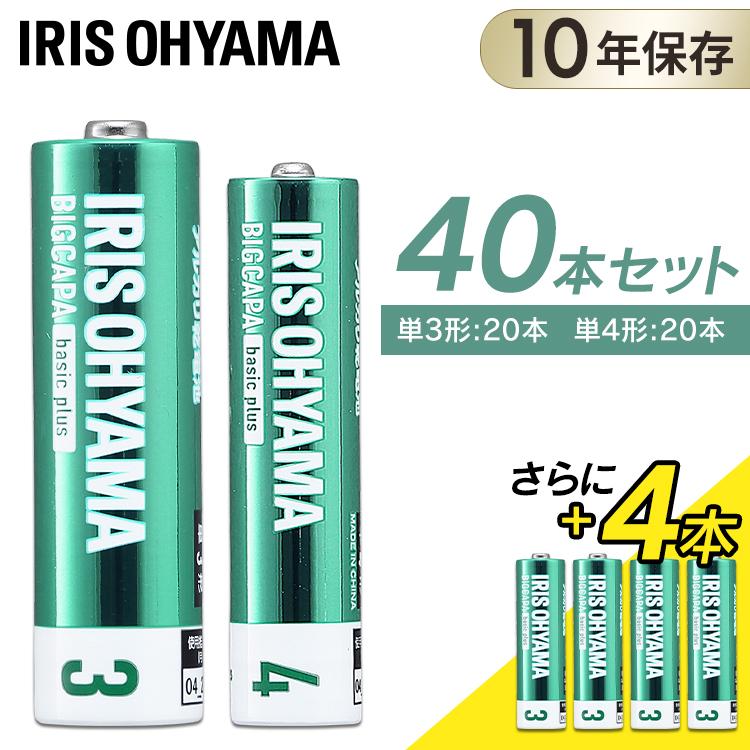 乾電池 48本セット 単3 単三 単三形 アルカリ アルカリ乾電池 バッテリー アイリスオーヤマ 送料無料 12本パック×4本セット LR6Bbp/12S【メール便】[2310X]｜petkan｜06