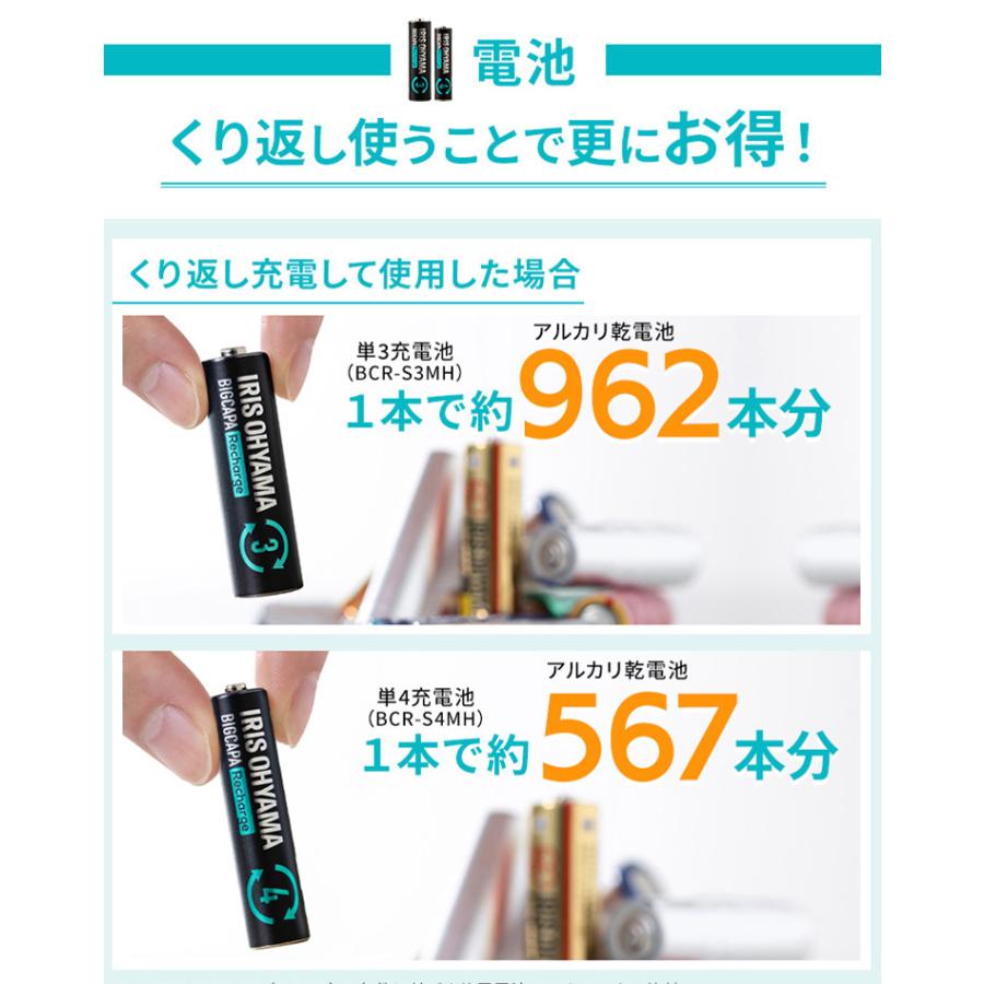 IRIS OHYAMA（アイリスオーヤマ） 電池 乾電池 単三電池 単四電池 充電