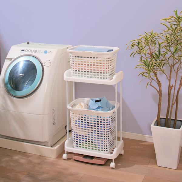 IRIS OHYAMA（アイリスオーヤマ） ランドリーバスケット 洗濯カゴ 2段