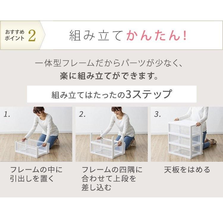 リビング チェスト リビングチェスト おしゃれ 安い 収納 3段 スリム プラスチック 白 アイリスオーヤマ 衣類収納 NSW-543 新生活｜petkan｜05