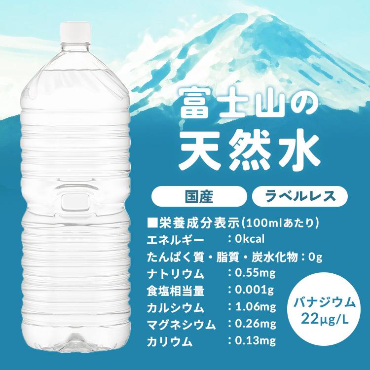 水 2リットル 9本 ミネラルウォーター 天然水 ラベルレス バナジウム 保存 防災 まとめ買い みず 新生活 アイリスオーヤマ 富士山の天然水 2l * | IRIS OHYAMA | 09