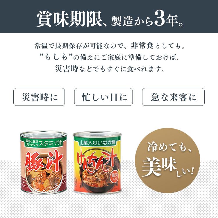 防災食 保存食 けんちん汁 豚汁 1号缶けんちん汁 保存食 3000g アイリスフーズ 缶詰 缶詰 具だくさん 山菜 田舎汁 防災 備蓄 長期保存 アイリスフーズ｜petkan｜08