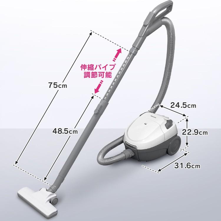 掃除機 紙パック式 軽量 アイリスオーヤマ キャニスタークリーナー コンパクト 紙パッククリーナー ホワイト IC-B102-W 新生活｜petkan｜14