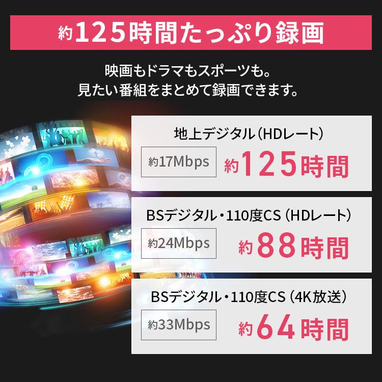 外付けHDD テレビ録画 1TB 4K ハードディスク 外付け テレビ 4K放送対応ハードディスク アイリスオーヤマ HDCZ-UT1K-IR 新生活｜petkan｜09