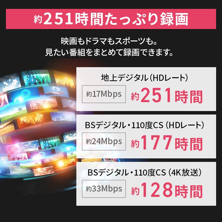 外付けHDD テレビ録画 4K 2TB ハードディスク 外付け テレビ 4K放送対応ハードディスク アイリスオーヤマ HDCZ-UT2K-IR 新生活｜petkan｜09