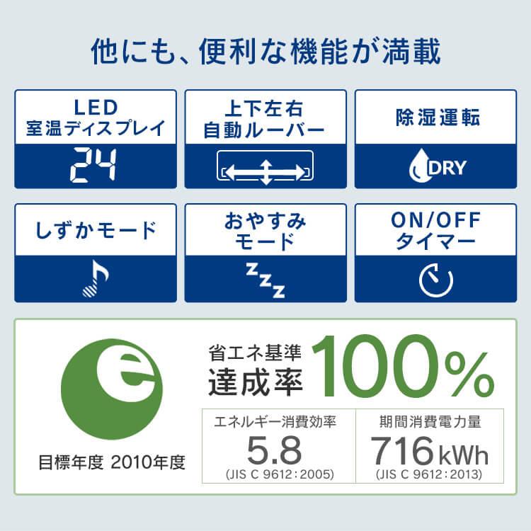 エアコン 6畳 空気清浄 内部清潔 ウイルス対策 省エネ エコ 除湿 タイマー 空気清浄機 2.2kW IAF-2205GF アイリスオーヤマ 工事なし 敬老の日 プレゼント 新生活｜petkan｜07