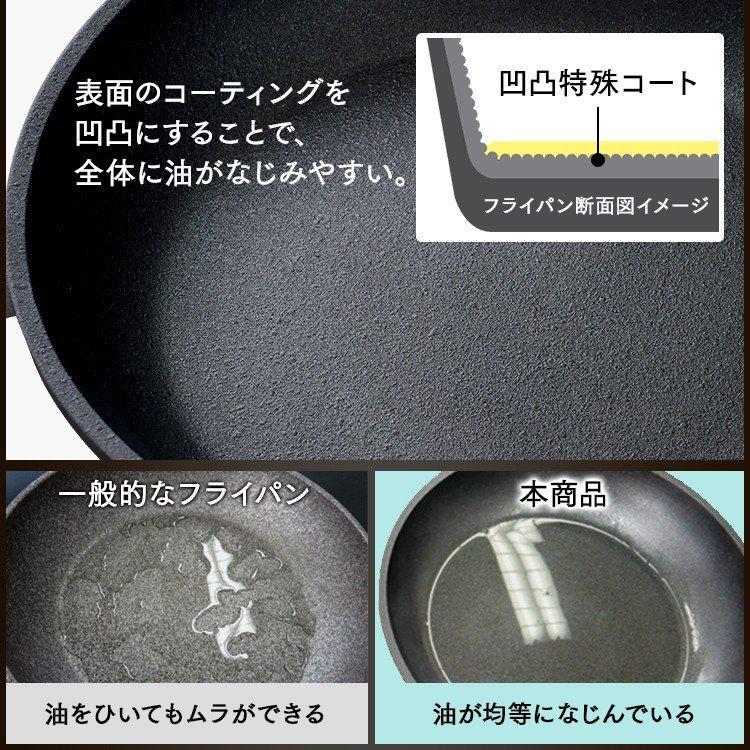 フライパン IH IH対応 26cm アイリスオーヤマ おしゃれ 新生活 一人暮らし コンパクト 軽い 軽量 片手 スキレット スキレットコートパン ブラック SKL-26IH｜petkan｜13