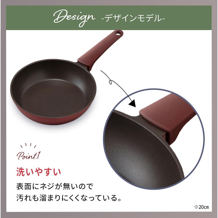 フライパン 28cm IH IH対応 アイリスオーヤマ おしゃれ 一体型 コンパクト ダイヤモンドコートパンKITCHEN CHEF DIS-F28 DCF-I28 新生活｜petkan｜07