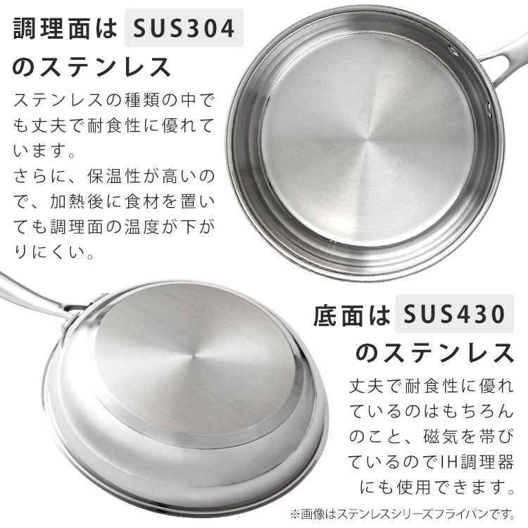 片手鍋 18cm IH対応 IH おしゃれ アイリスオーヤマ 鍋 なべ ステンレス ガラス蓋 片手 新生活 一人暮らし コンパクト SP-P18 新生活｜petkan｜05