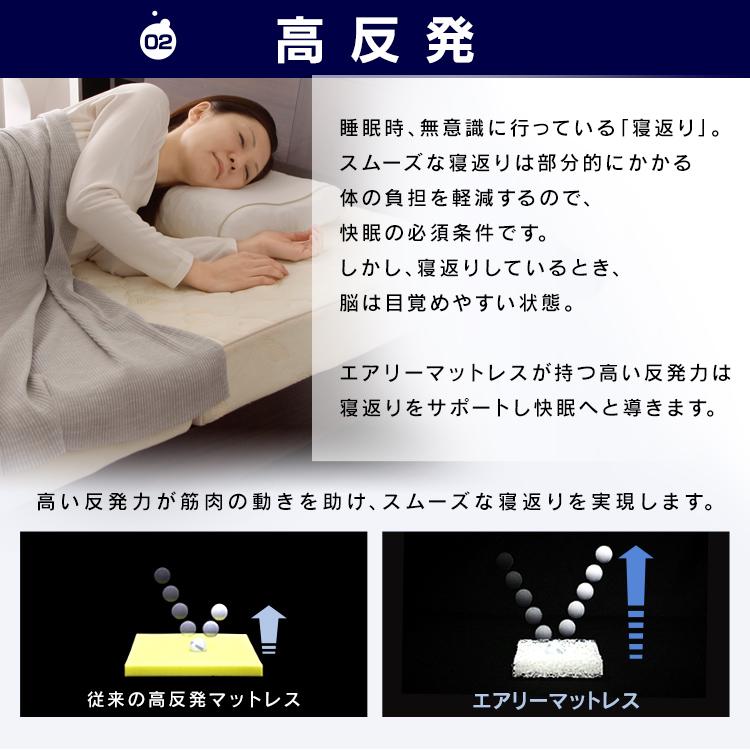 マットレス シングル 腰痛 三つ折り 高反発マットレス 硬め 厚め 折りたたみ 高反発 折り畳み 洗える エアリー HGB120-S 12cm_11