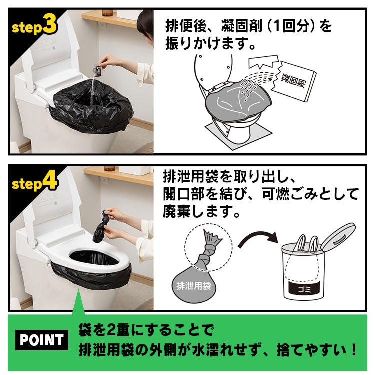 簡易トイレ 凝固剤 100回分 トイレ処理剤 非常用トイレ 防災グッズ 処理セット トイレ処理用凝固剤 NBTS-100 アイリスオーヤマ 避難グッズ 震災 災害 地震 対策｜petkan｜06