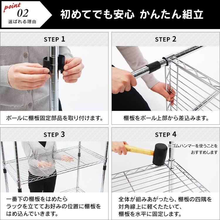 アイリスオーヤマ スチールラック MOR-7512 4段 ホワイト IRIS OHYAMA（アイリスオーヤマ） スチールラック 収納 幅75 業務用