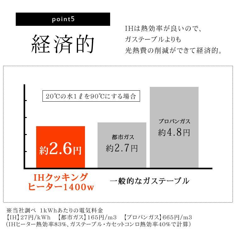 IHコンロ 2口 IHクッキングヒーター 工事不要 スタンド付き 一人暮らし 安全 1400W アイリスオーヤマ IHK-W12P-B IHK-W12S-W 新生活｜petkan｜13