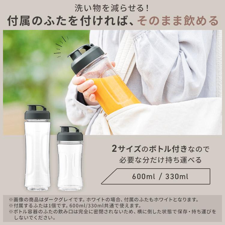 ミキサー ブレンダー ジューサー 氷対応 ボトルブレンダー おしゃれ 電動ミキサー 氷も砕ける キャップ付き アイリスオーヤマ IBB-601 | IRIS OHYAMA | 05